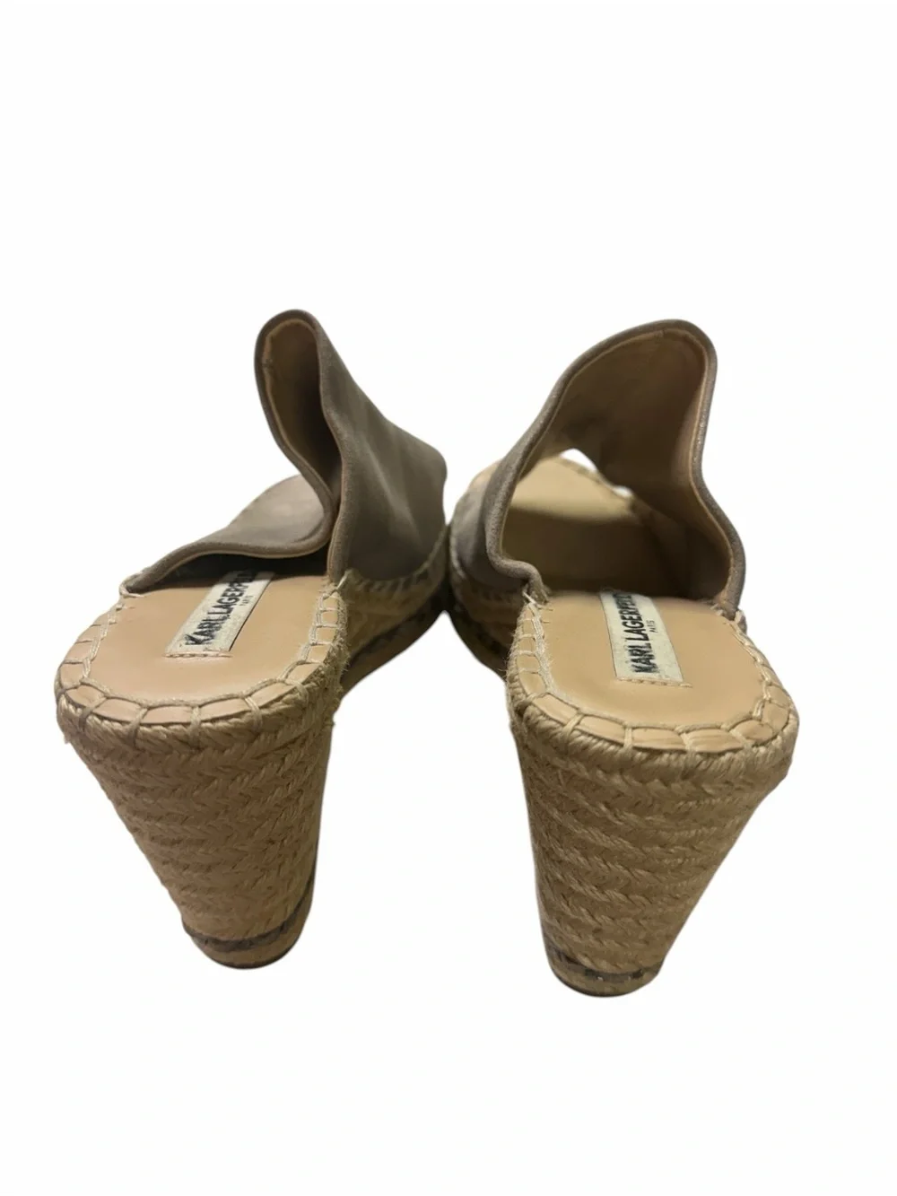 Karl Lagerfeld Metallic Espadrille Wedge Slide